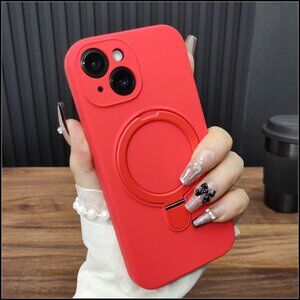 Vibrant Red Matte Case with 360° Magnetic Ring Stand